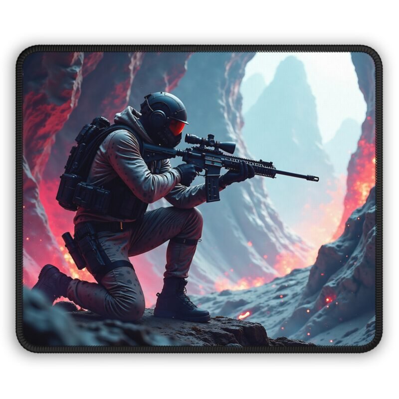 Gaming Mouse Pad Futuristic Design with Alien Battlefield Scene for Precision Gaming