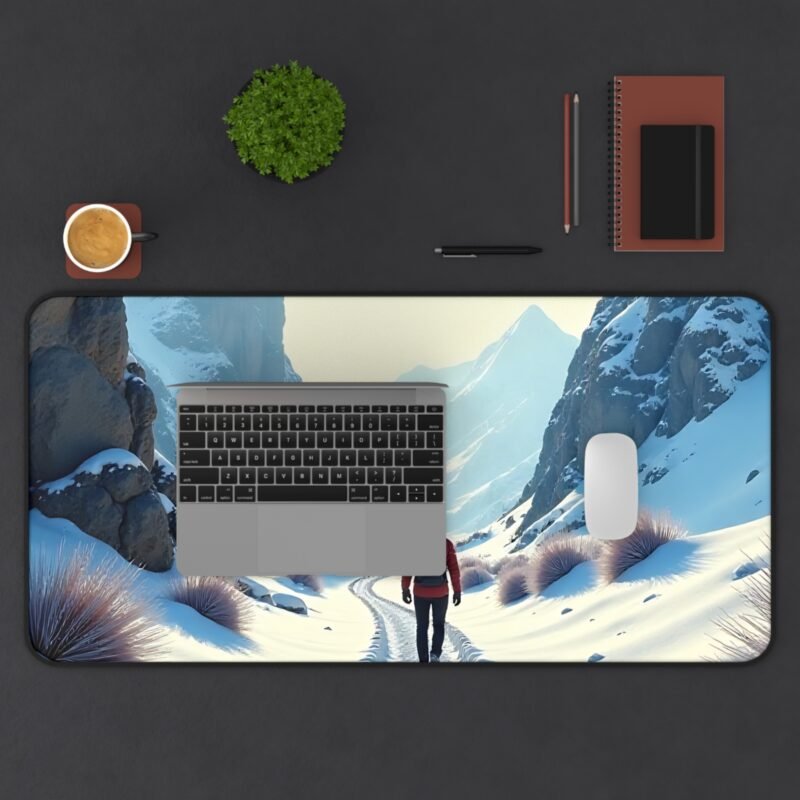 Winter Desk Mat with Tranquil Snowy Mountain Scene for a Calming Workspace - Image 11