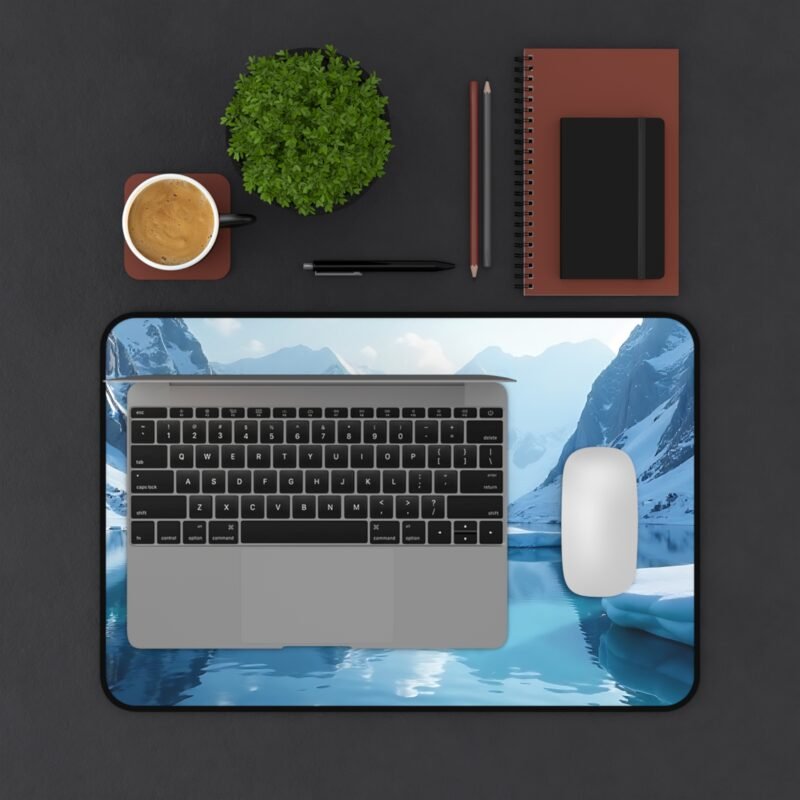 Nature Desk Accessories Snowy Mountain Mouse Pad with Serene Alpine Lake Design - Image 3