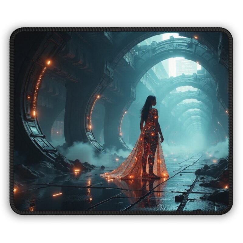 Gaming Mouse Pad Fantasy Design with Futuristic Gothic Citadel Artwork