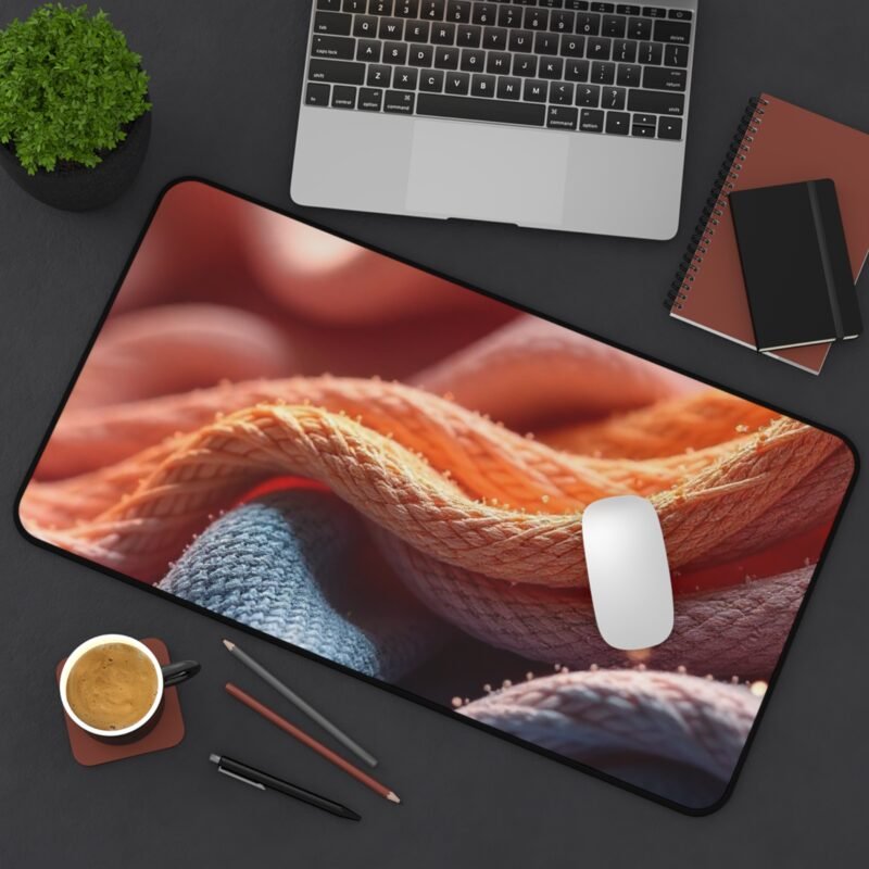 Coral and Blue Woven Desk Mat for Stylish and Productive Workspaces - Image 8