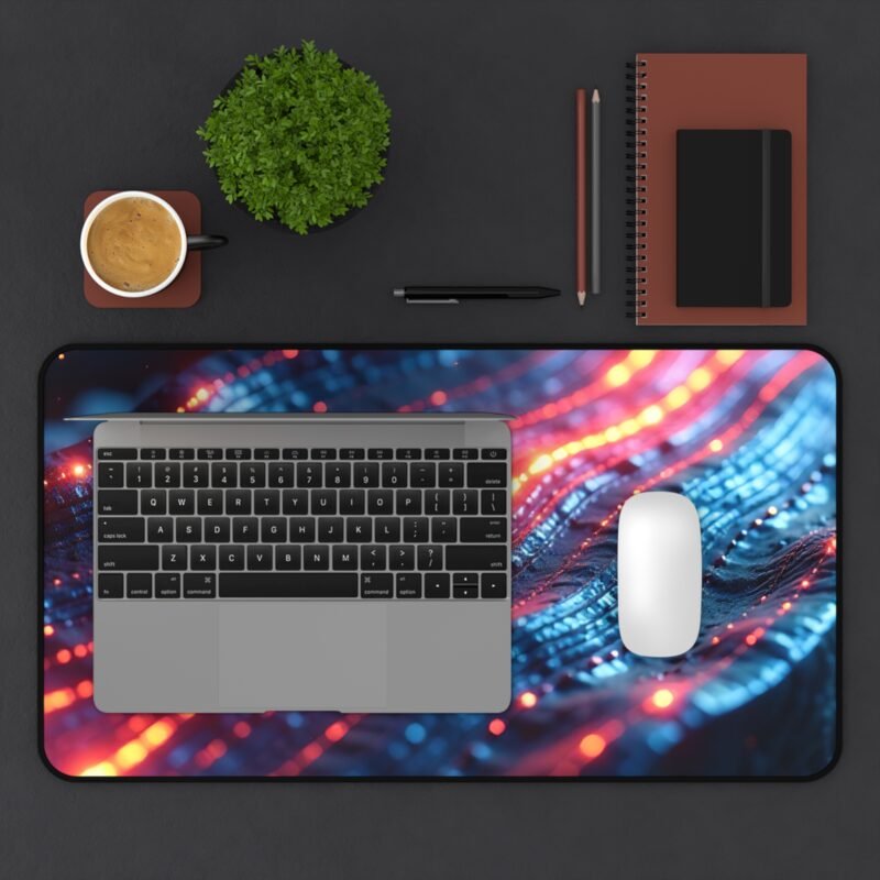 Cyberpunk Desk Mat with Neon Circuit Design for Tech Enthusiasts and Creators - Image 7