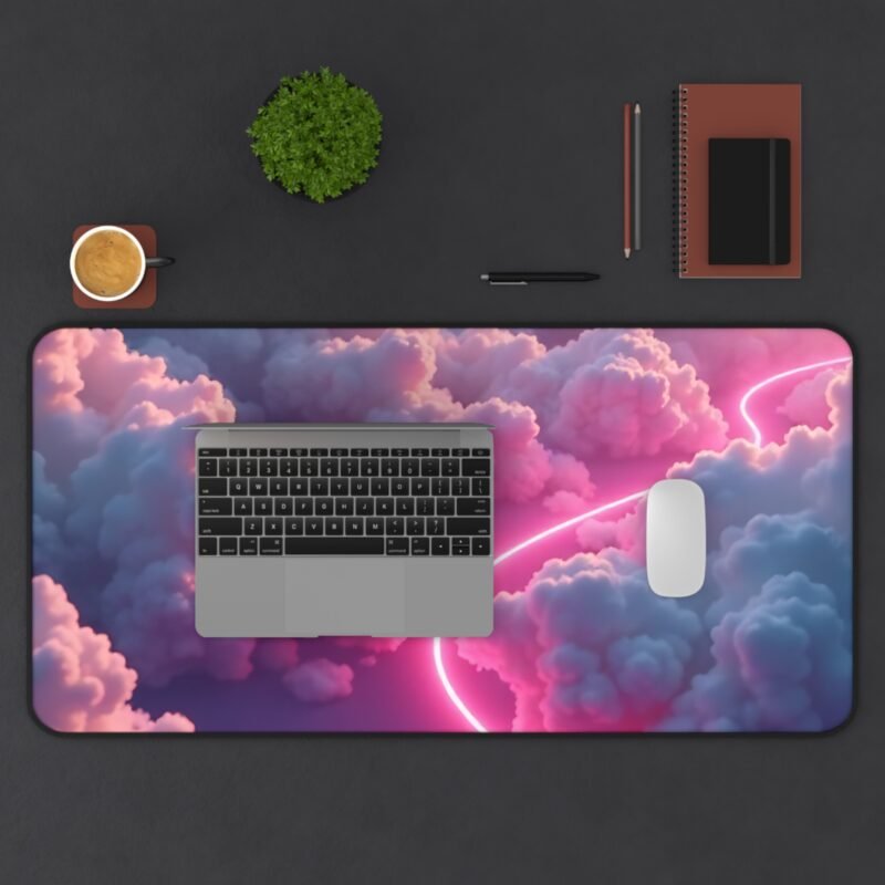 Fantasy Desk Mat for Creative Workspaces with Dreamy Cloud and Neon Design - Image 11