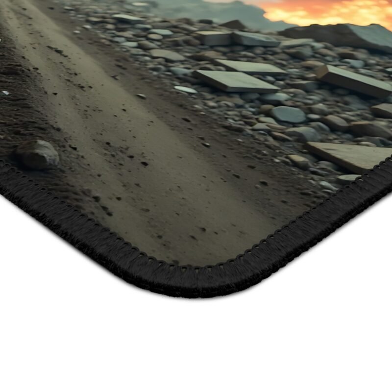 Gaming Mouse Pad Battlefield Design with Lone Warrior Combat Scene - Image 4