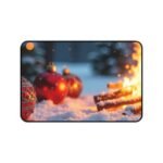 Festive Christmas Desk Mat with Cozy Winter Scene and Holiday Charm