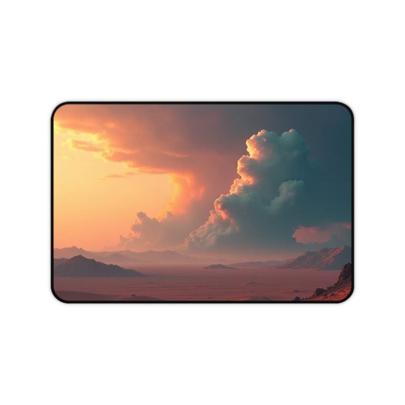 Desert Sunset Desk Mat for Serene Workspace and Adventurous Vibes