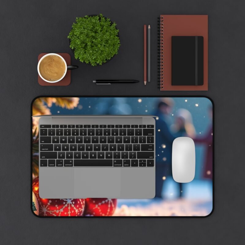 Christmas Desk Mat with Festive Tree and Winter Snow Scene for Holiday Workspaces - Image 3