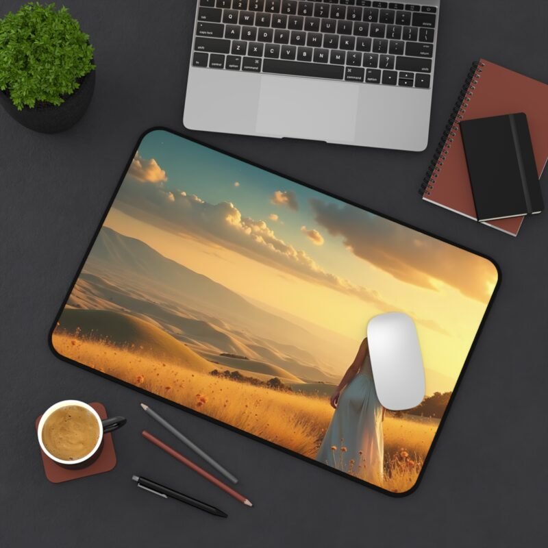 Nature Desk Mat with Golden Hour Landscape for a Serene Workspace - Image 4