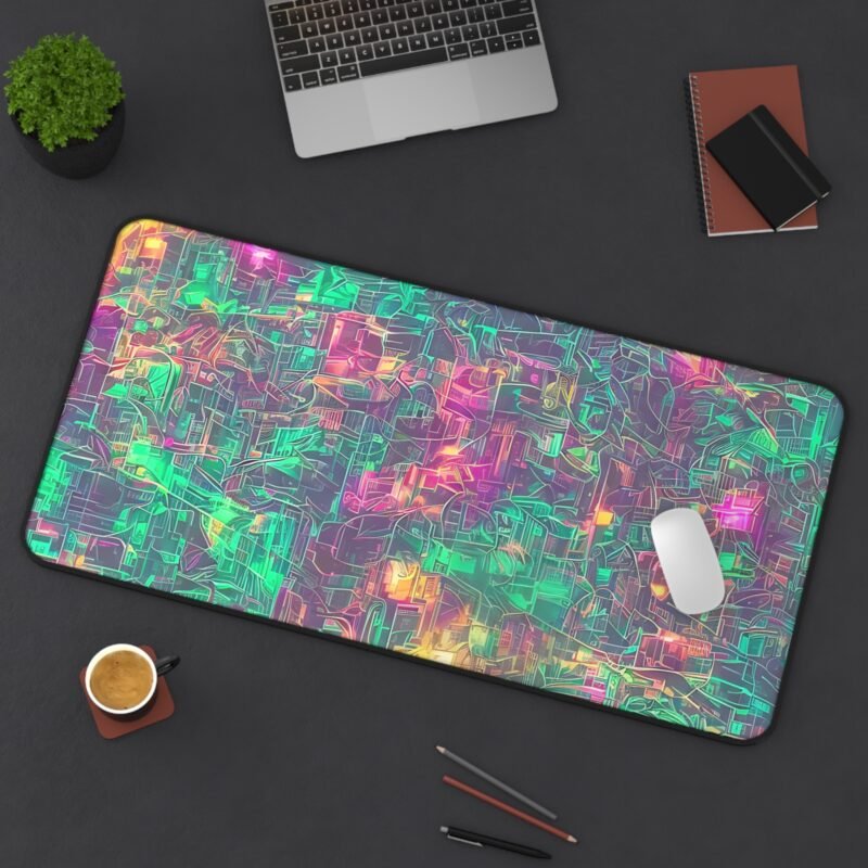 Cyberpunk Desk Mat - Neon-Futuristic Design for Gamers and Creators - Image 12