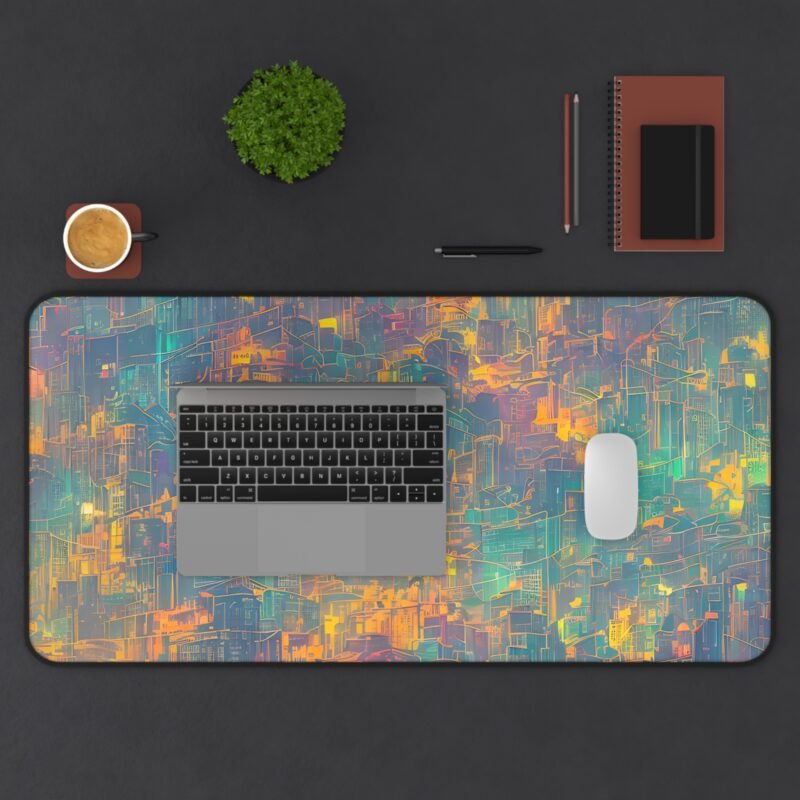 Neon City Desk Mat – Futuristic Urban Design with Vibrant Neon Colors for Inspirational Workspaces - Image 11