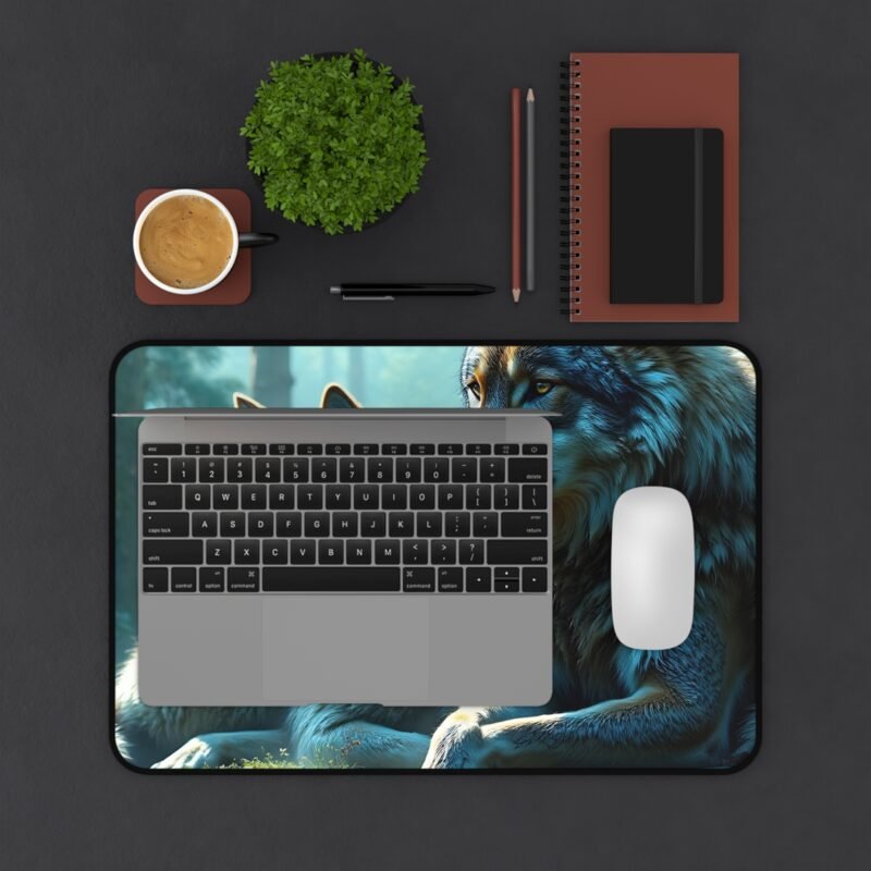 Majestic Wolf Desk Mat for Nature-Inspired Workspaces - Image 3