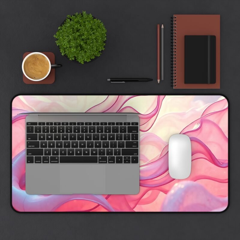 Aesthetic Desk Mat with Ethereal Pinks and Iridescent Blues for a Dreamy Workspace - Image 7