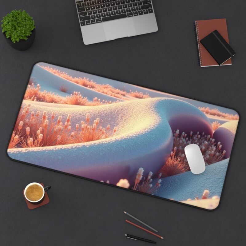 Desert Landscape Desk Mat with Serene Sand Dunes and Golden Flora - Image 12