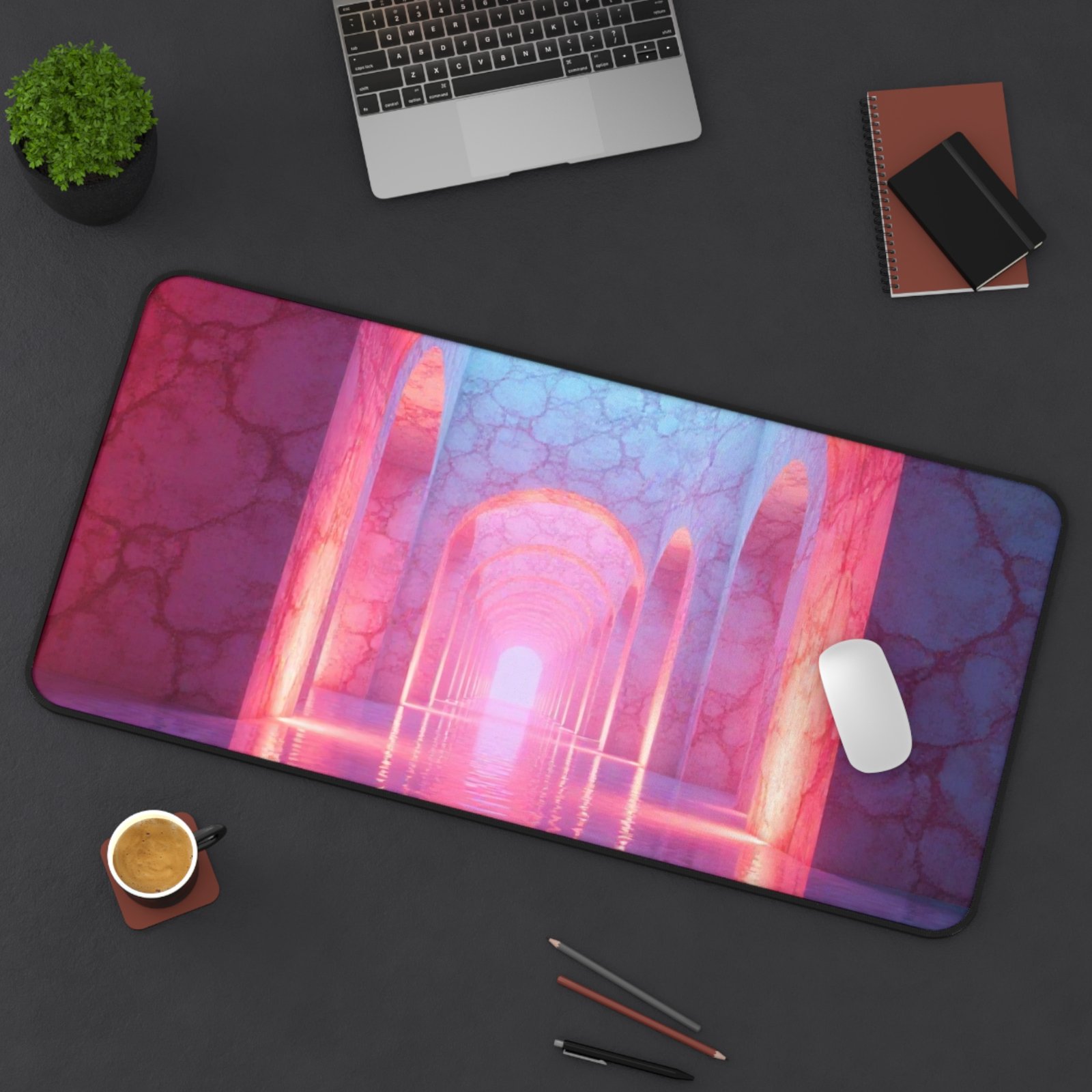 Calming Desk Mat with Dreamy Pink and Blue Hues for a Tranquil Workspace - Image 12