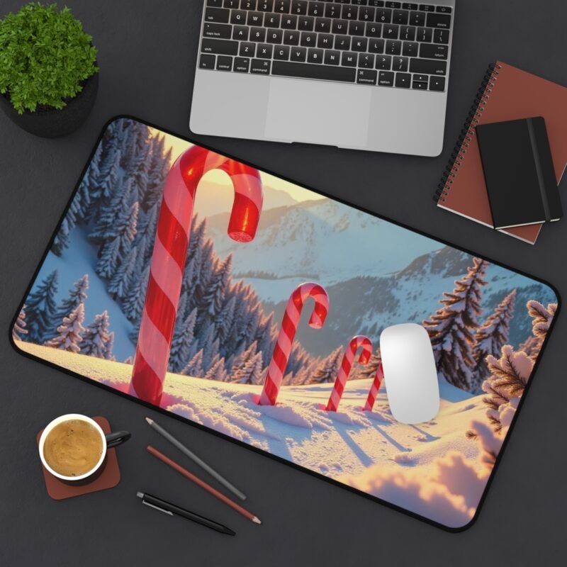 Holiday Desk Mat with Candy Cane Design for Festive Workspaces - Image 8