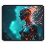 RGB Gaming Mouse Pad with Cybernetic Design and Precision Surface for Gamers