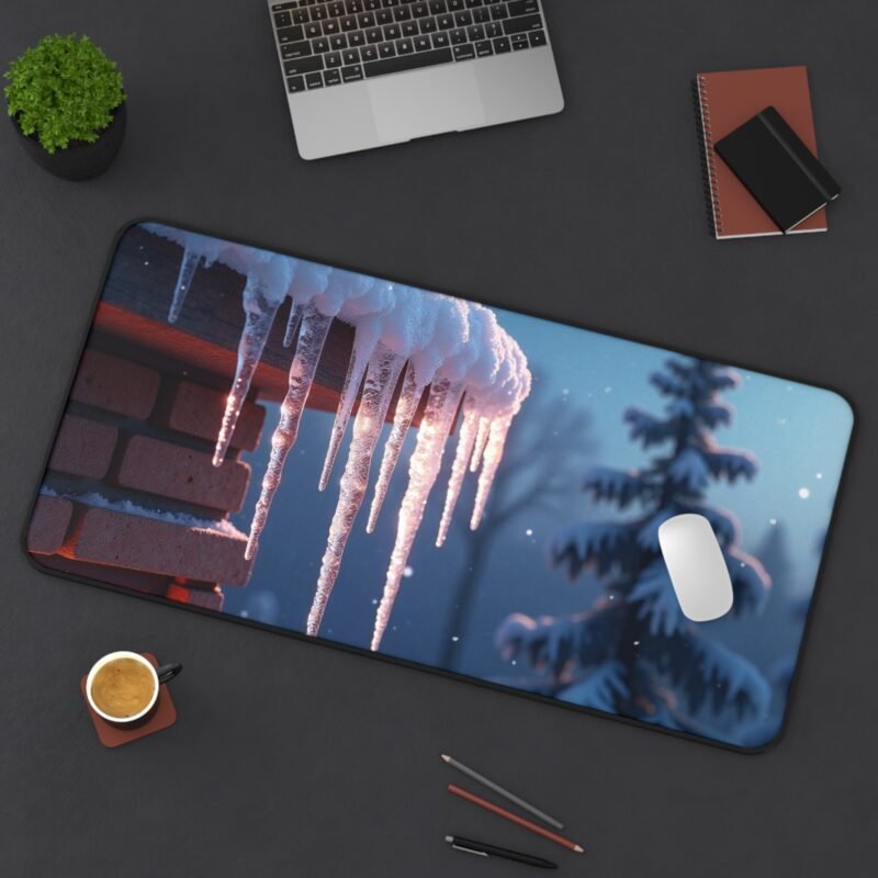 Winter Desk Mat with Cozy Cabin Design and Snowy Wonderland Aesthetic - Image 12