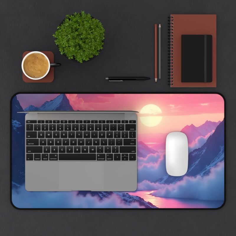 Mountain Desk Mat with Majestic Sunset Design for Serene Workspace - Image 7