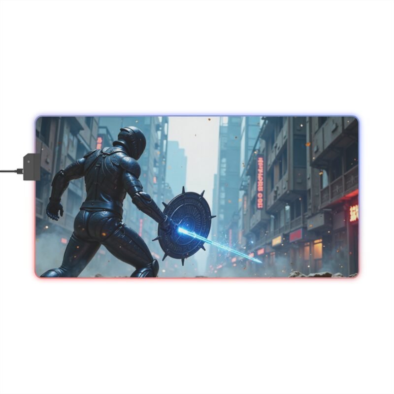 Sci-fi Gaming Mouse Pad with High-Tech Warrior Design for Precision Gaming