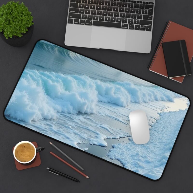 Winter Beach Desk Mat with Tranquil Snowy Coastline for a Calm Workspace - Image 8