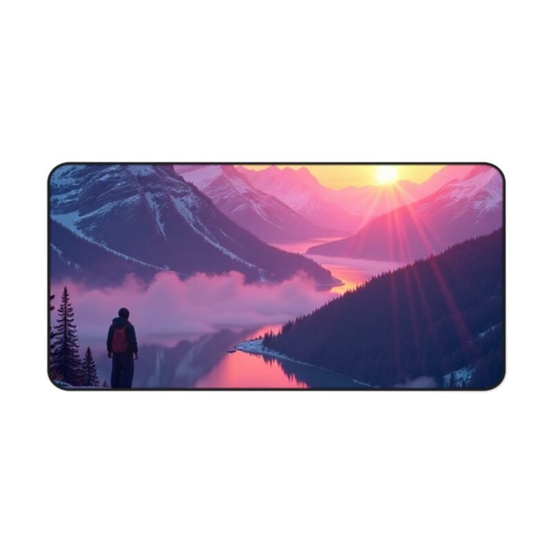 Mountain Desk Mat with Sunrise Design for Nature-Inspired Workspaces - Image 9