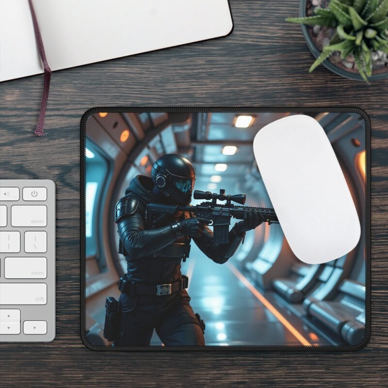 Sci-Fi Gaming Mouse Pad with Futuristic Soldier Design for Immersive Gameplay - Image 3