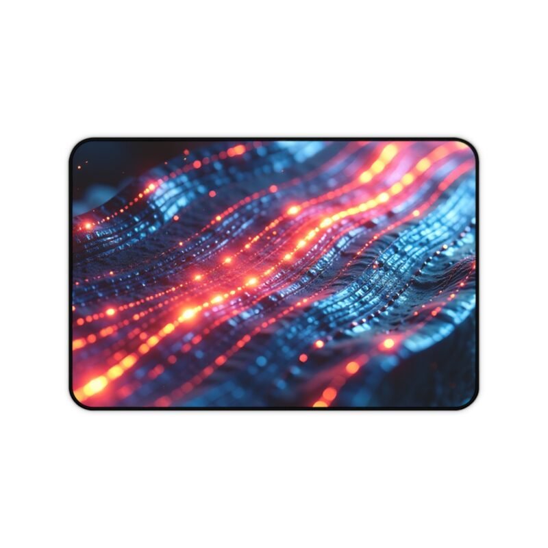 Cyberpunk Desk Mat with Neon Circuit Design for Tech Enthusiasts and Creators