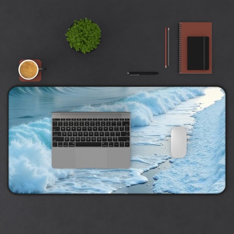 Winter Beach Desk Mat with Tranquil Snowy Coastline for a Calm Workspace - Image 11