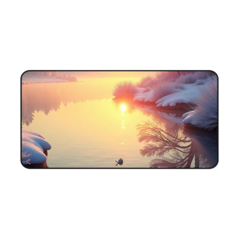 Winter Sunrise Nature-Themed Desk Mat for a Serene and Elegant Workspace - Image 9