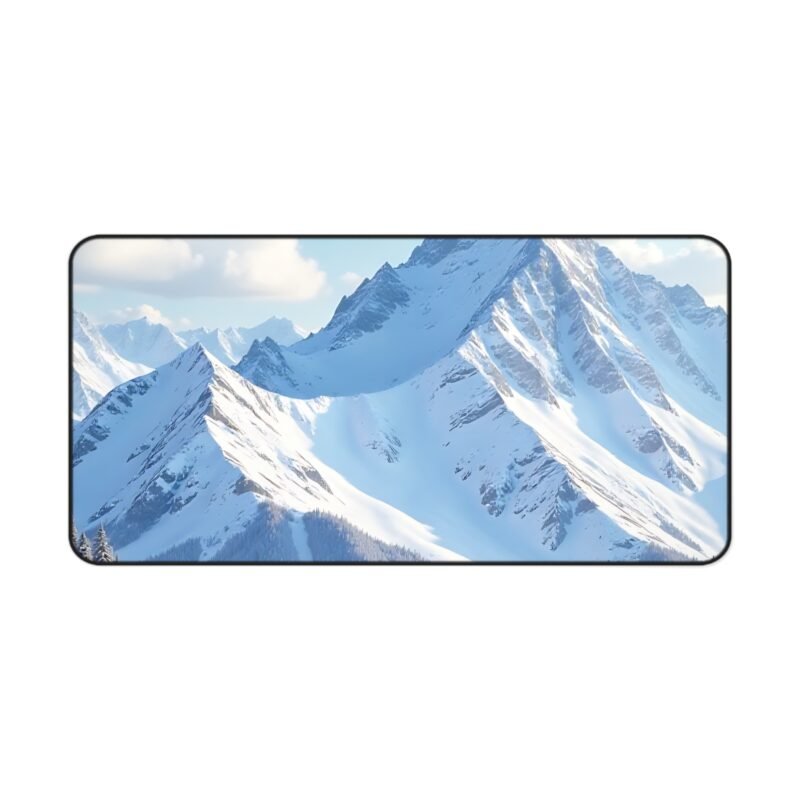 Winter Mountain Desk Mat with Alpine Snowy Landscape for a Serene Workspace - Image 9