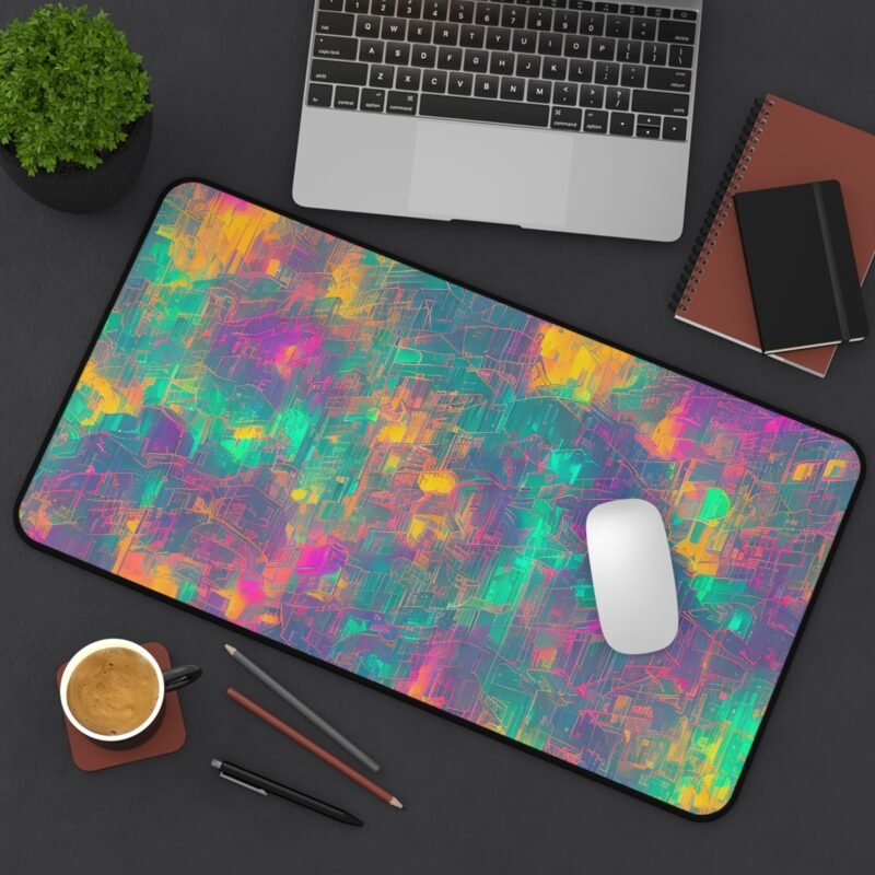 Cyberpunk Mouse Pad with Neon Cityscape - Vibrant Futuristic Desk Accessory for Gamers and Creatives - Image 8