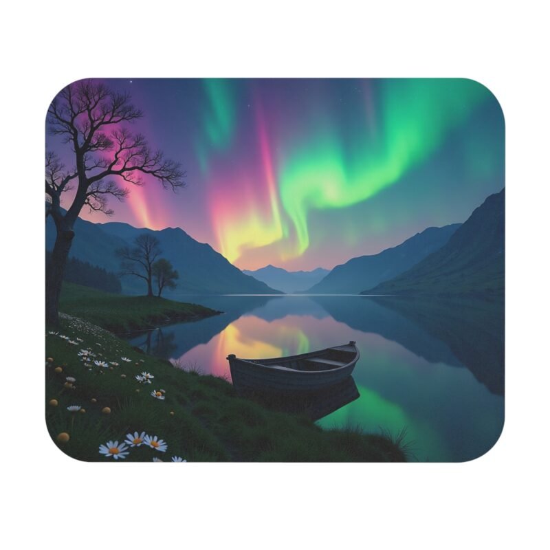 Northern Lights Desk Mat Scenic Aurora Borealis Design for Work and Gaming