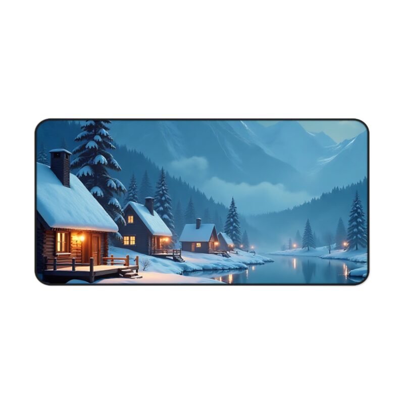 Winter Desk Pad with Serene Snowy Landscape for a Cozy Workspace - Image 9