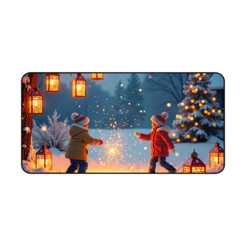 Festive Christmas Desk Mat with Winter Wonderland Scene and Holiday Cheer - Image 9