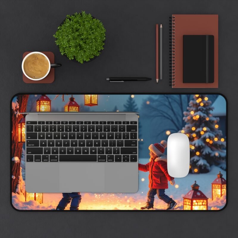 Festive Christmas Desk Mat with Winter Wonderland Scene and Holiday Cheer - Image 7