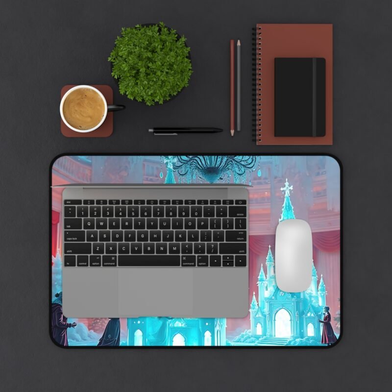 Winter Desk Mat with Icy Palace Design and Festive Christmas Elegance - Image 3