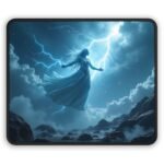 Mystic Tempest Fantasy Gaming Mouse Pad with Stunning Sorceress Thunderstorm Design