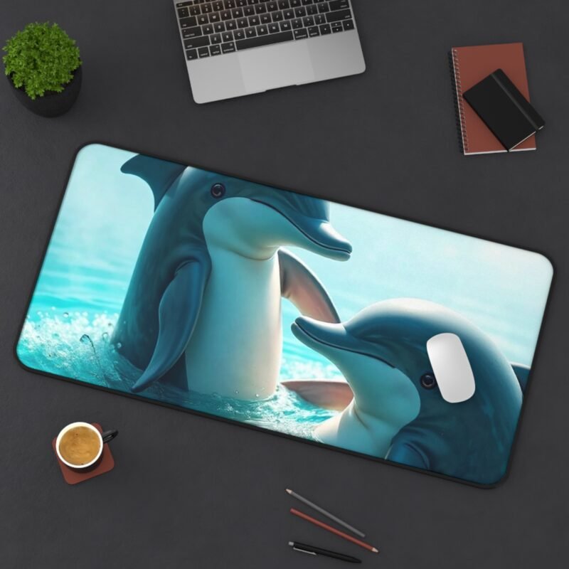 Dolphin Desk Mat – Ocean-Themed Mouse Pad for a Serene and Stylish Workspace - Image 12