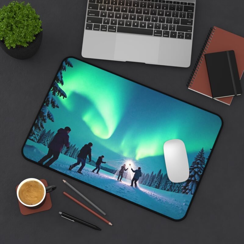 Northern Lights Desk Mat with Aurora Forest Design for Office Inspiration - Image 4