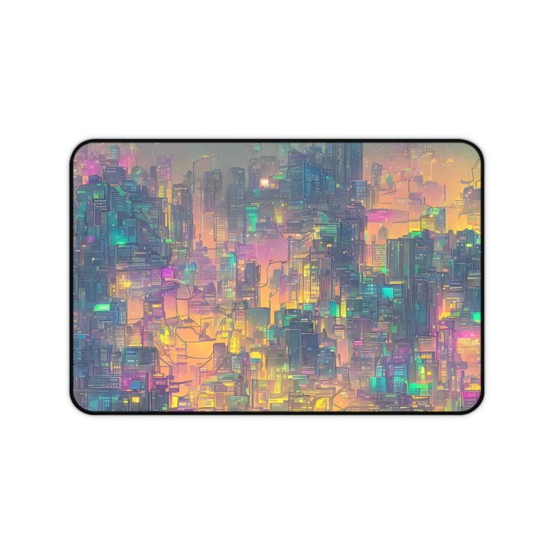 Cyberpunk Mouse Pad - Neon-Lit Futuristic Cityscape for Vibrant and Inspiring Workspaces