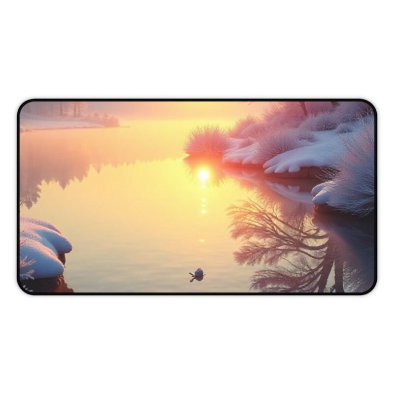 Winter Sunrise Nature-Themed Desk Mat for a Serene and Elegant Workspace - Image 5