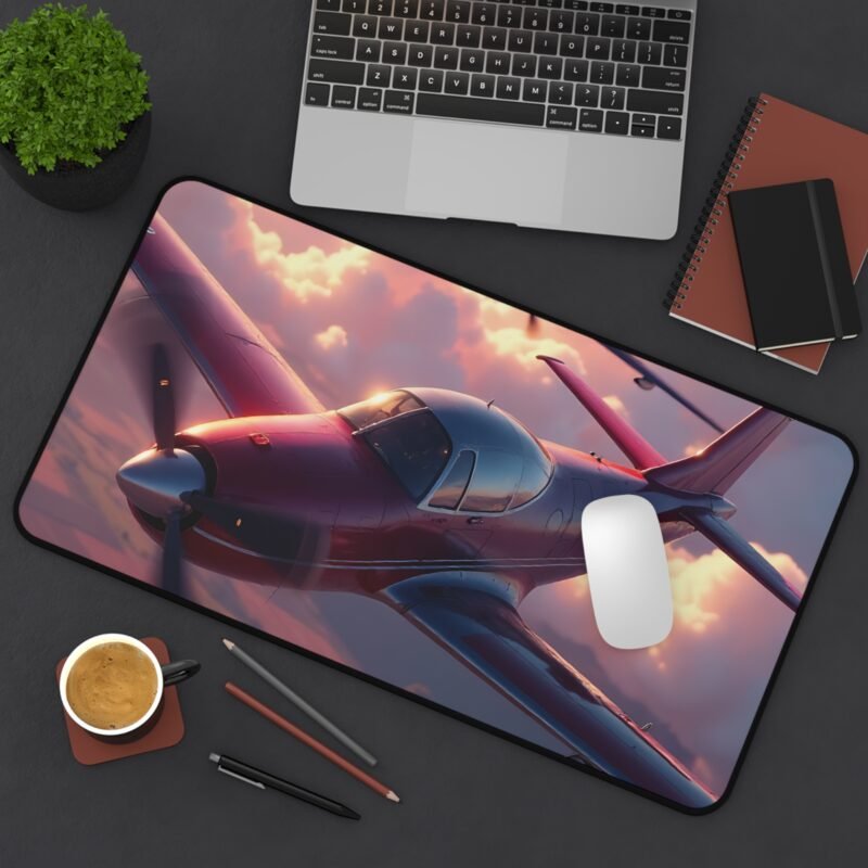 Aviation Desk Mat with Aircraft Design Sunset Scene for Pilots and Enthusiasts - Image 8