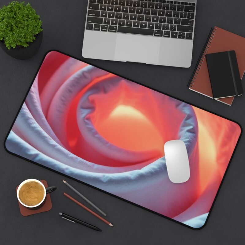 Fiery Rose Aesthetic Desk Mat Vibrant Floral Design for Creative Workspaces - Image 8