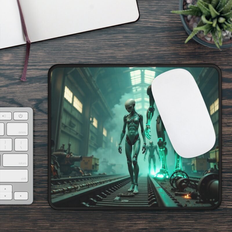 Futuristic Gaming Mouse Pad with Cybernetic Robot Design for Precision and Style - Image 3