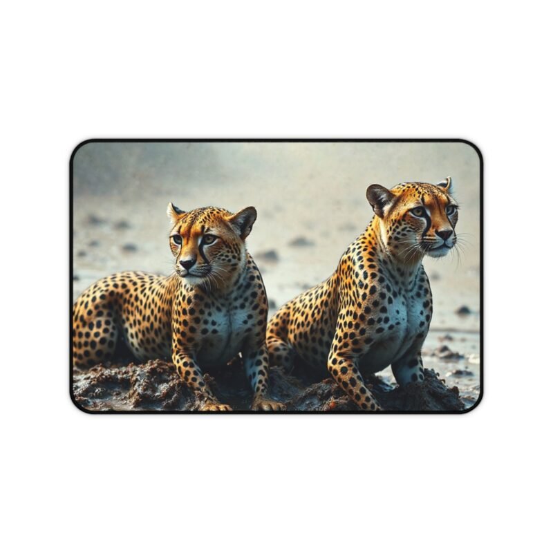 Majestic Leopard Wildlife Desk Mat for Nature-Inspired Workspace Decor