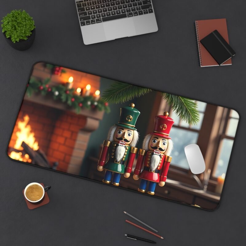 Nutcracker Christmas Desk Mat Festive Holiday Decor for Home Office - Image 12