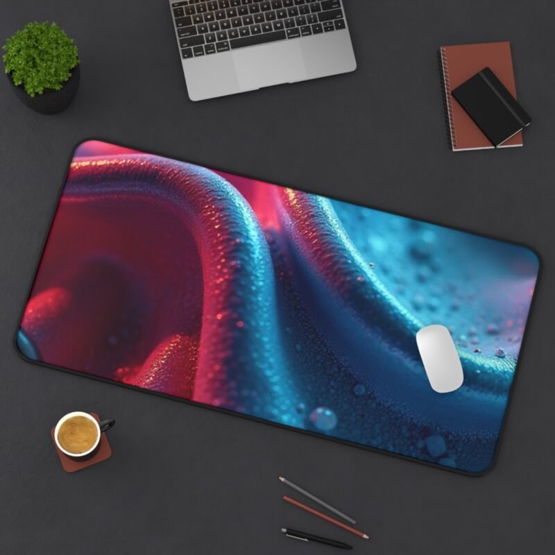 Abstract Desk Mat with Fluid Gradient Design in Blue and Red - Image 12