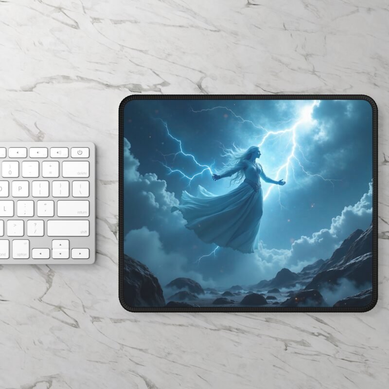 Mystic Tempest Fantasy Gaming Mouse Pad with Stunning Sorceress Thunderstorm Design - Image 2