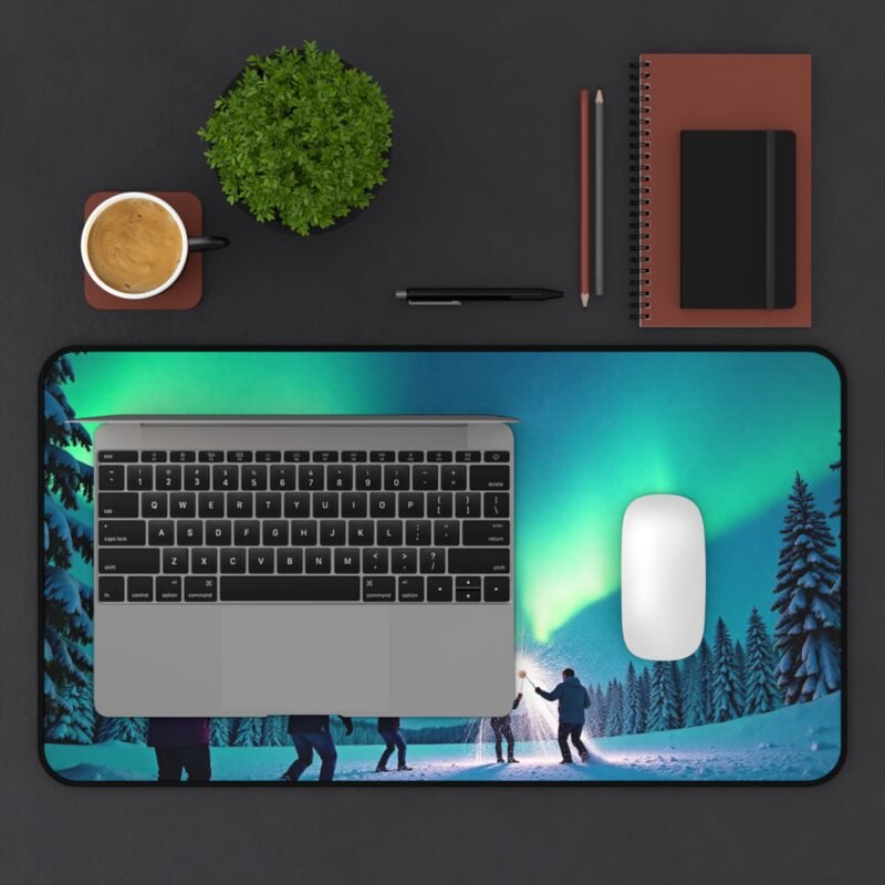 Northern Lights Desk Mat with Aurora Forest Design for Office Inspiration - Image 7