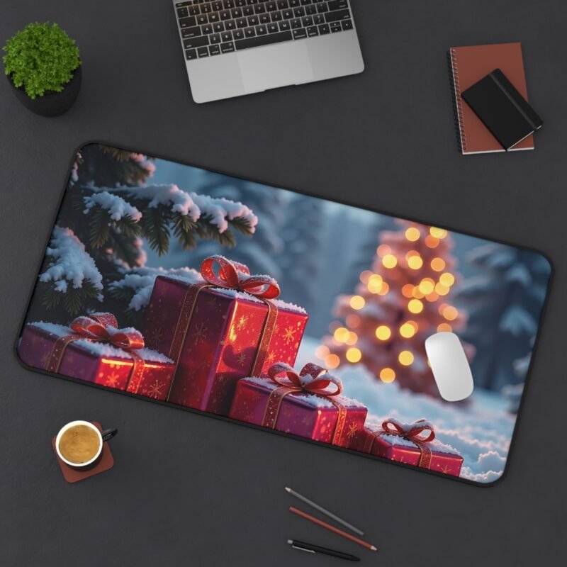 Festive Christmas Desk Mat with Gift and Tree Design for Holiday Cheer - Image 12